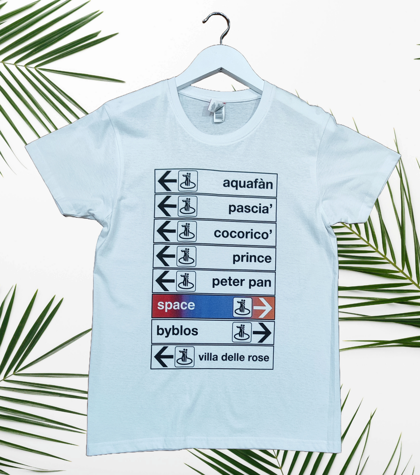 T-shirt Made in Italy con stampa "DISCOTECHE"