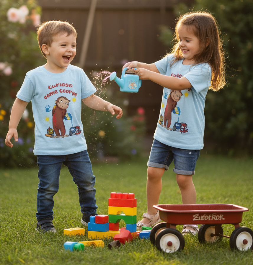 T-Shirt Made in Italy con stampa " CURIOSO COME GEORGE"