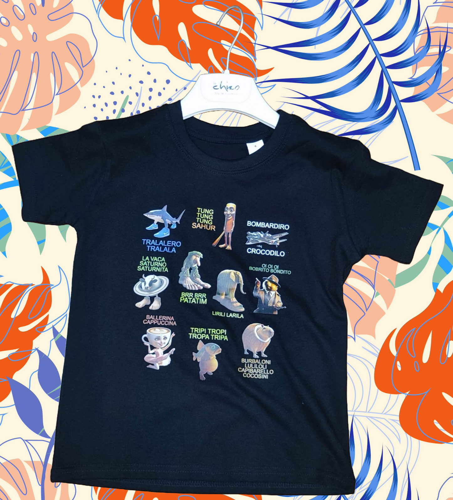T-Shirt da Bambini Made in Italy con stampa " BRAINROT " da 2 a 14 anni