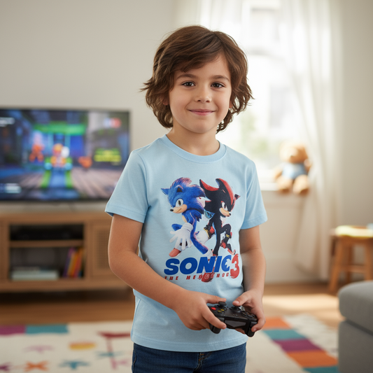 T-Shirt Made in Italy con stampa " SONIC 3 "