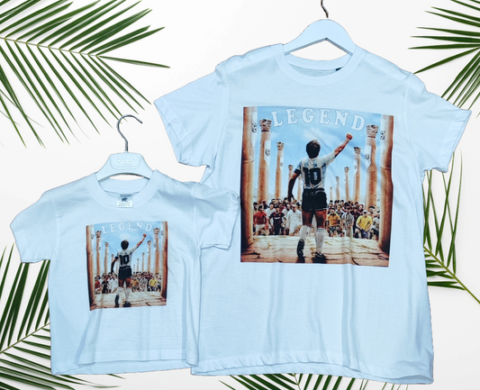T-Shirt Made in Italy con stampa "MARADONA" LEGEND