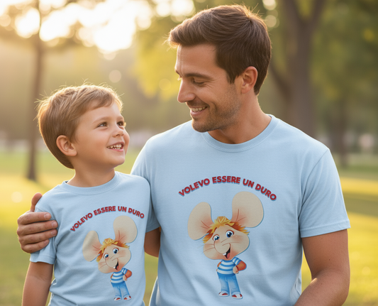 T-Shirt Mini Me Volevo Essere un Duro – Bambini e Adulti Made in Italy