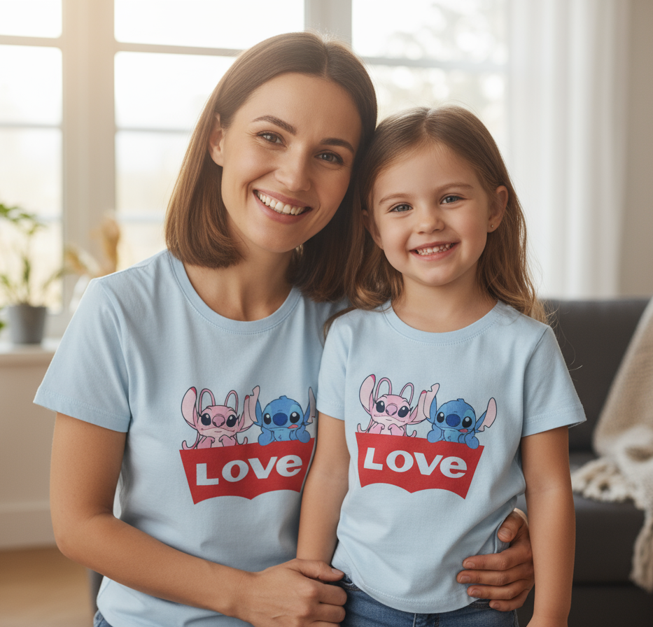 T-Shirt Mini Me Lilo & Stitch – Bambini e Adulti Made in Italy Disney