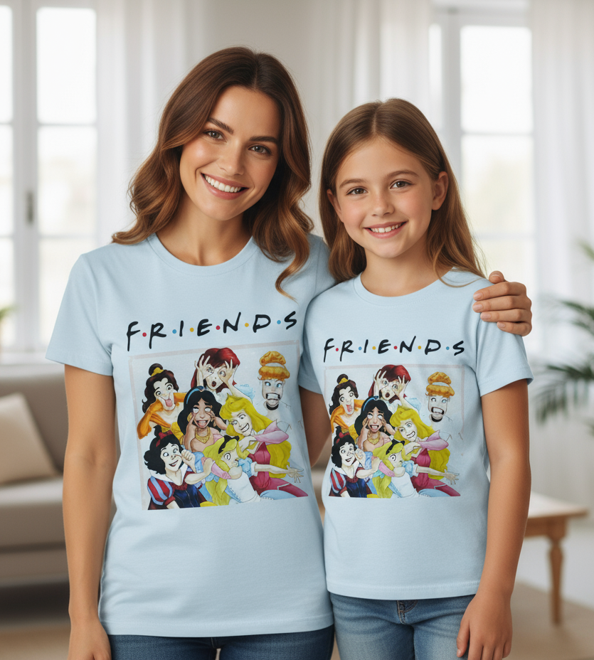T-Shirt Mini Me Principesse Friends – Bambini e Adulti Made in Italy Disney
