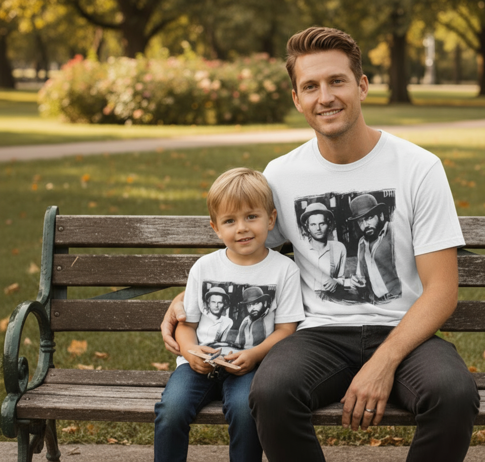 T-Shirt Mini Me Bud Spencer e Terence Hill – Bambini e Adulti Made in Italy Virale