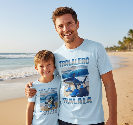 T-Shirt Mini Me BrainRot Tralalero Tralala – Bambini e Adulti Made in Italy