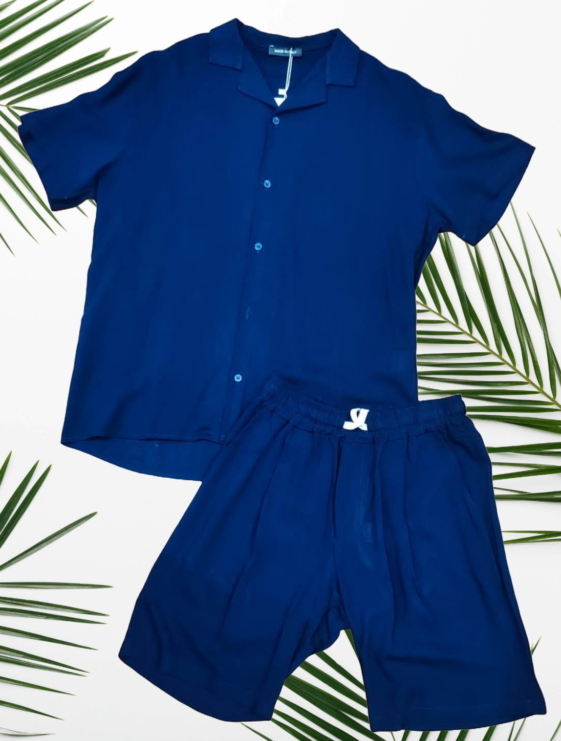 Completo Uomo in Viscosa 100% Made in Italy - Camicia e Pantaloncino Coordinati