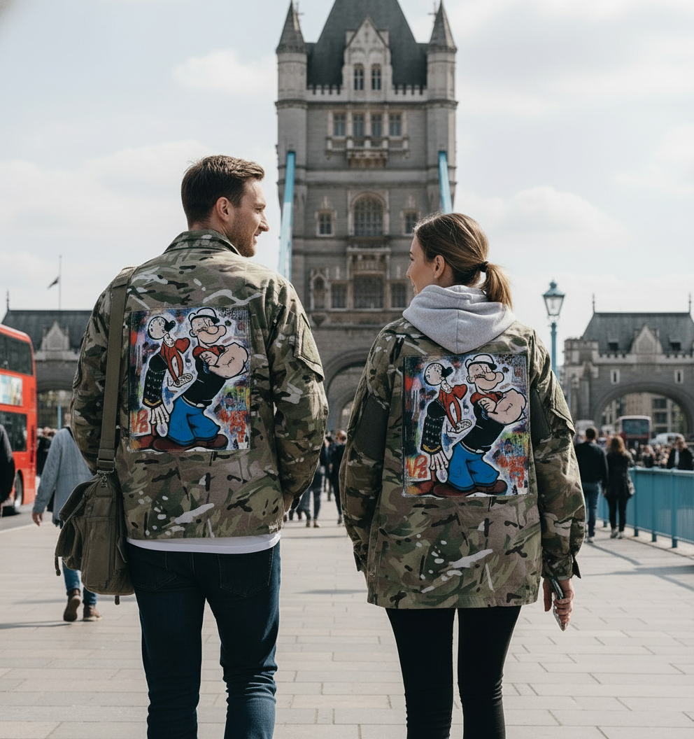 Camicia Militare Vintage Braccio di Ferro e Olivia – Pop Art