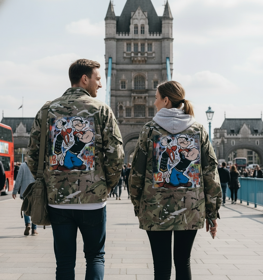 Camicia Militare Vintage Braccio di Ferro e Olivia – Pop Art