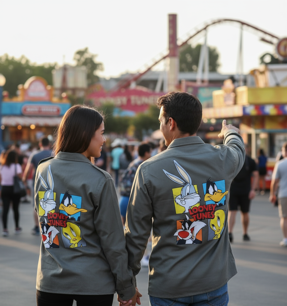 Camicia Militare Verde Looney Tunes – Pop Art Unisex