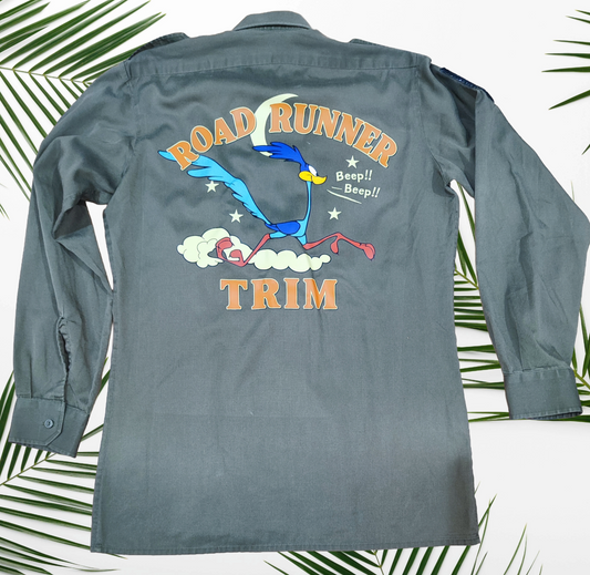 Camicia Militare Vintage – Stampa Pop Art Road Runner
