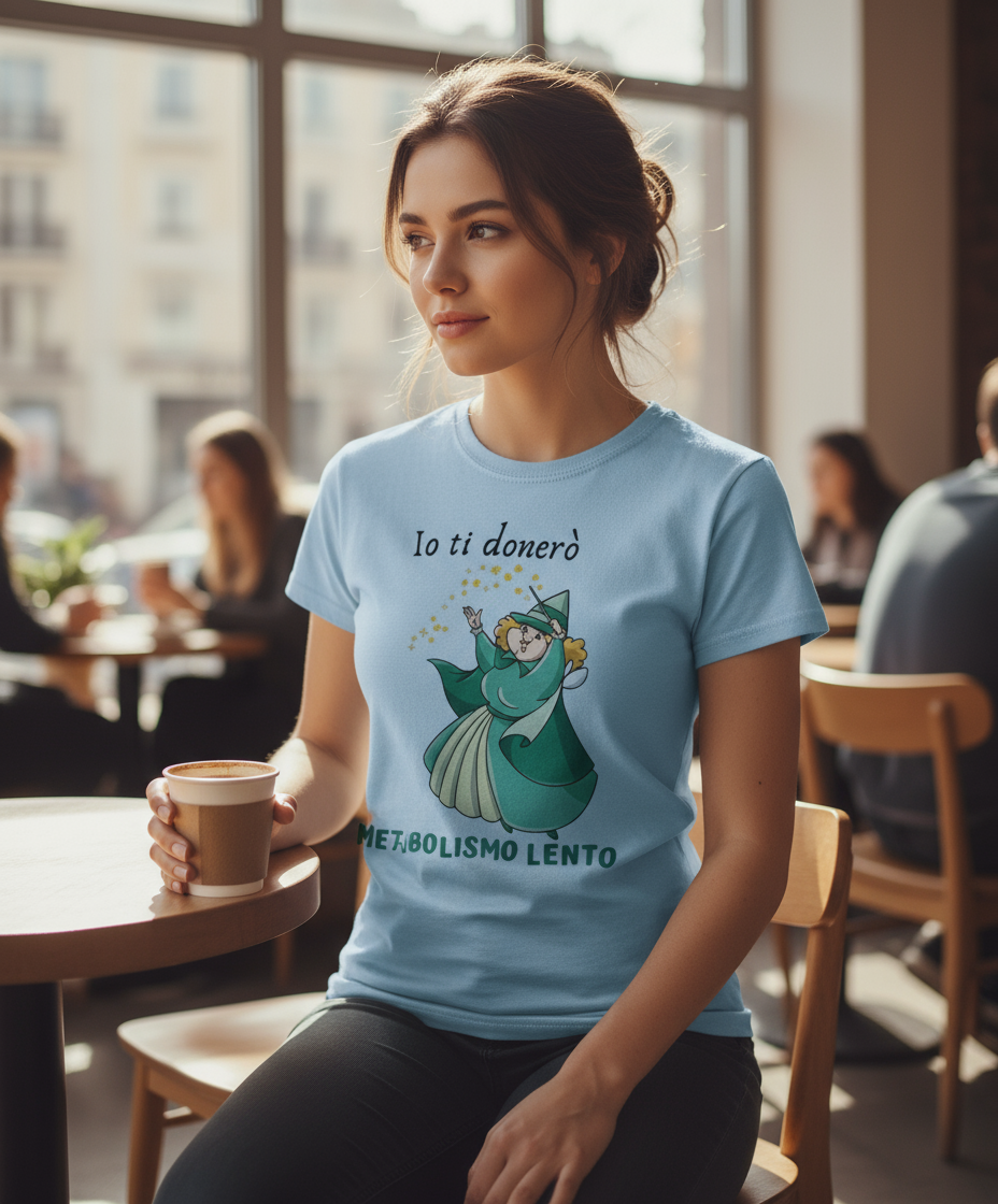 Maglietta Donna Io Ti Donerò Metabolismo Lento – T-Shirt Divertente Made in Italy XS-XXXL