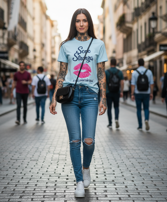 T-Shirt Donna Ironica Sono Stronza e Mi Piaccio Così – Cotone Made in Italy XS-XXXL