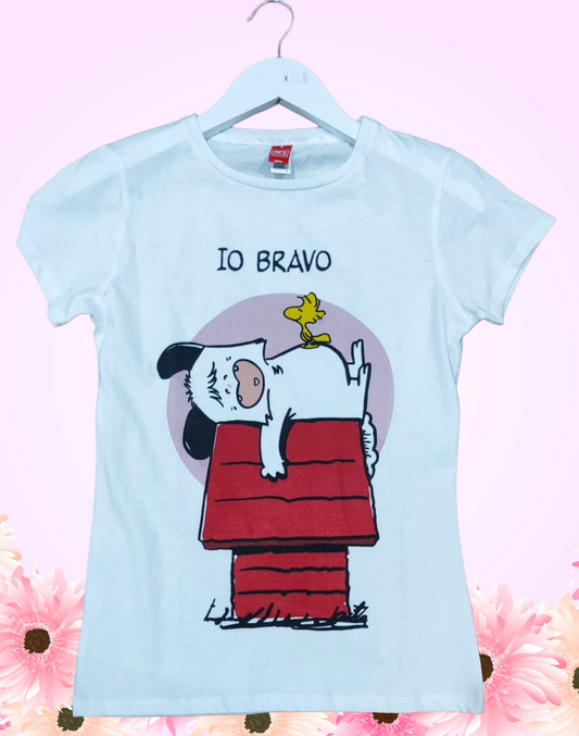 Maglietta Donna “Io Bravo” con Spank - T-Shirt Umoristica Made in Italy