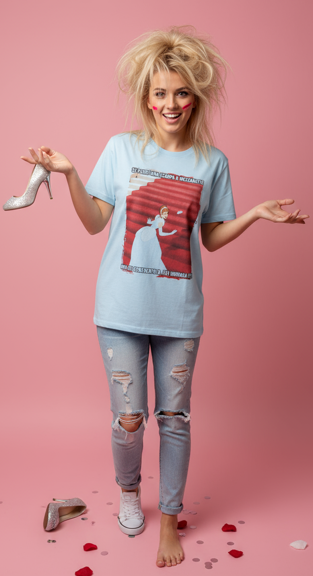 Maglietta Donna Non Sei Cenerentola Sei Ubriaca – T-Shirt Umoristica Made in Italy XS-XXXL