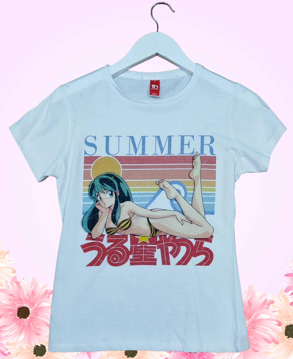 Maglietta Donna Bianca Anime – T-shirt Estiva con Lamù (Urusei Yatsura)