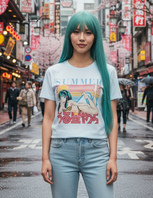 Maglietta Donna Bianca Anime Lamù – T-shirt Estiva Urusei Yatsura XS-XXXL