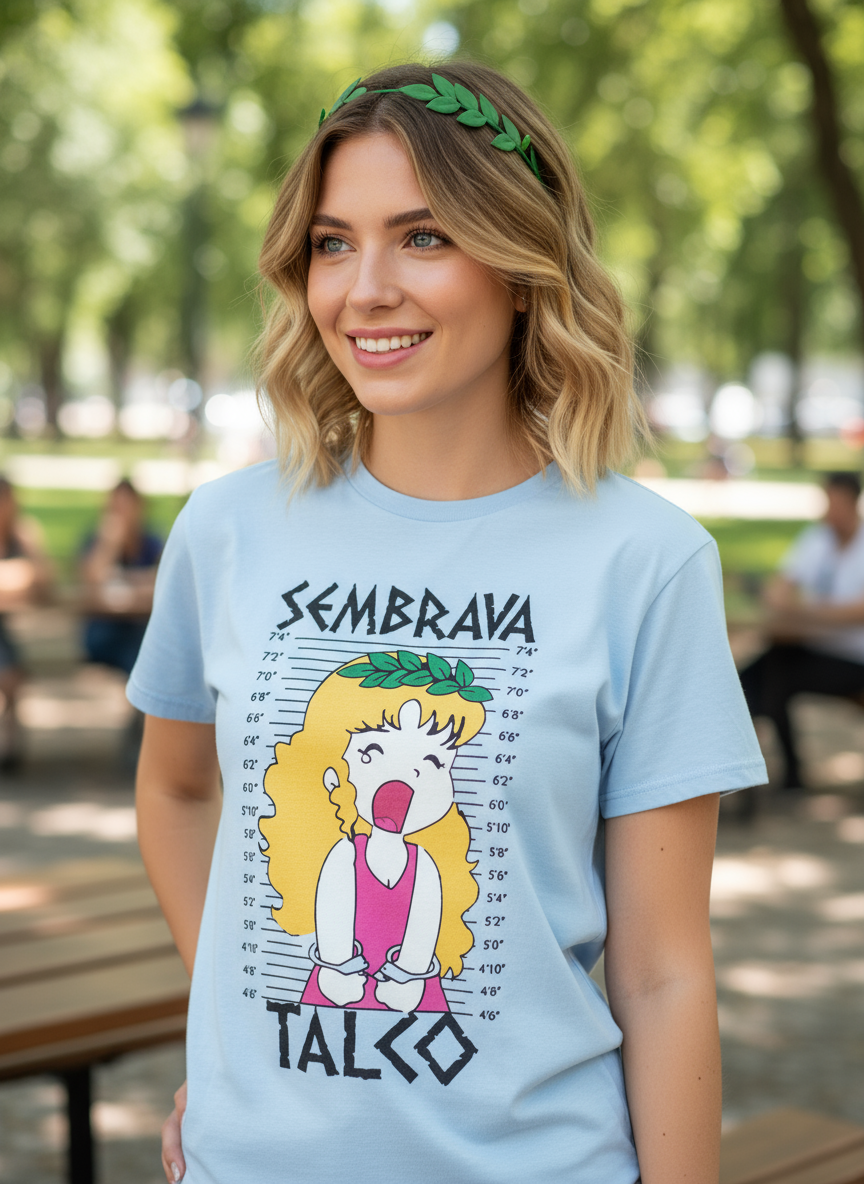 Maglietta Donna Bianca Pollon Sembrava Talco – T-shirt Divertente XS-XXXL