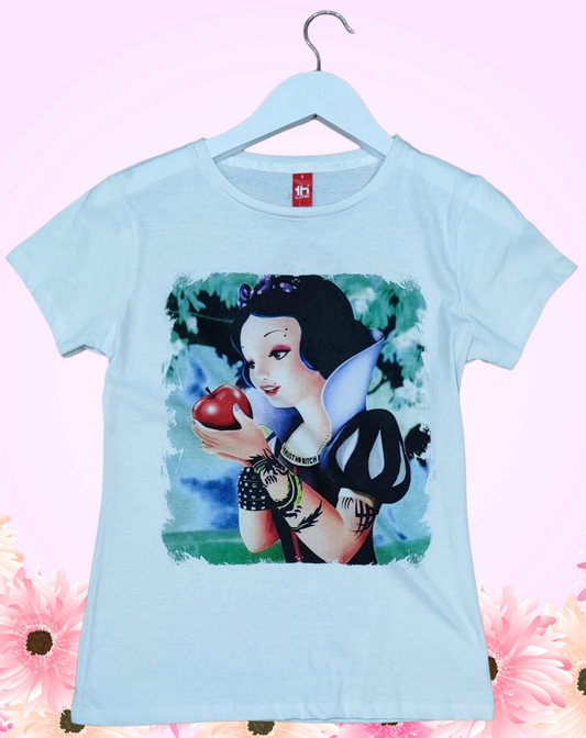 Maglietta Donna Biancaneve Tattoo – T-shirt Bianca Alternativa XS-XXXL