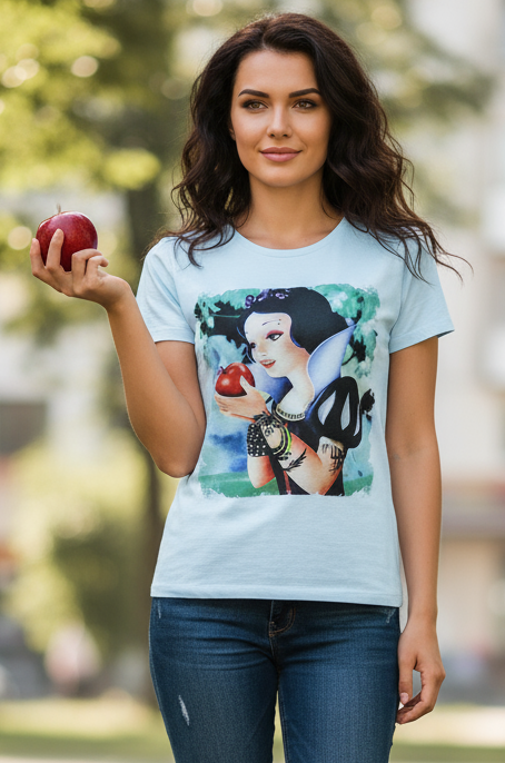 Maglietta Donna Bianca Biancaneve Tattoo – T-shirt Alternativa XS-XXXL