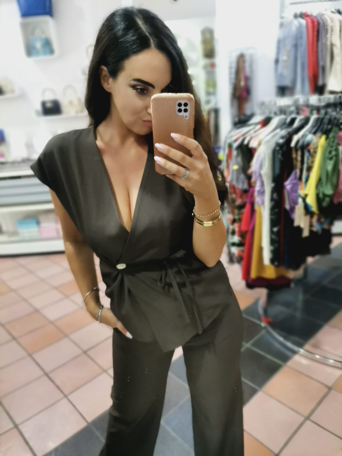 Tailleur Donna Autunno Inverno Elegante – Completo Giacca Pantalone Nero Beige Marrone Verde