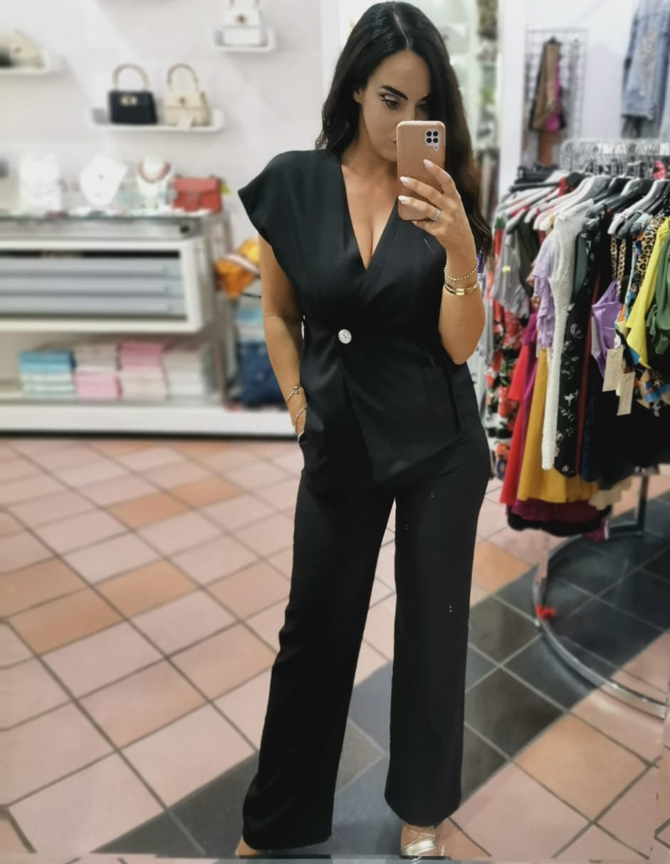 Tailleur Donna Autunno Inverno Elegante – Completo Giacca Pantalone Nero Beige Marrone Verde