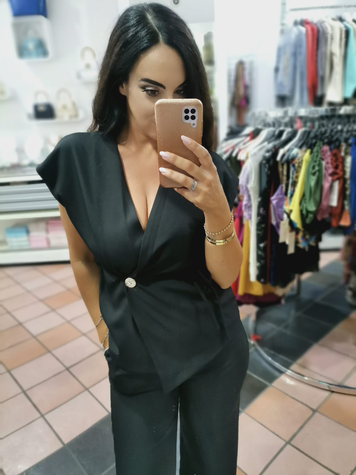 Tailleur Donna Autunno Inverno Elegante – Completo Giacca Pantalone Nero Beige Marrone Verde