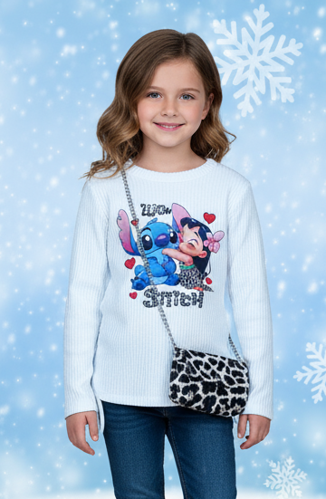 Maglia Bambina Lilo e Stitch con Borsetta – Costine Made in Italy