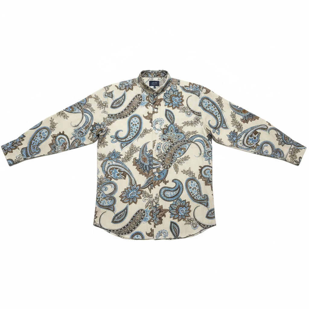 Camicie Uomo Viscosa Fantasie Colorate Collo Coreano – Made in Italy