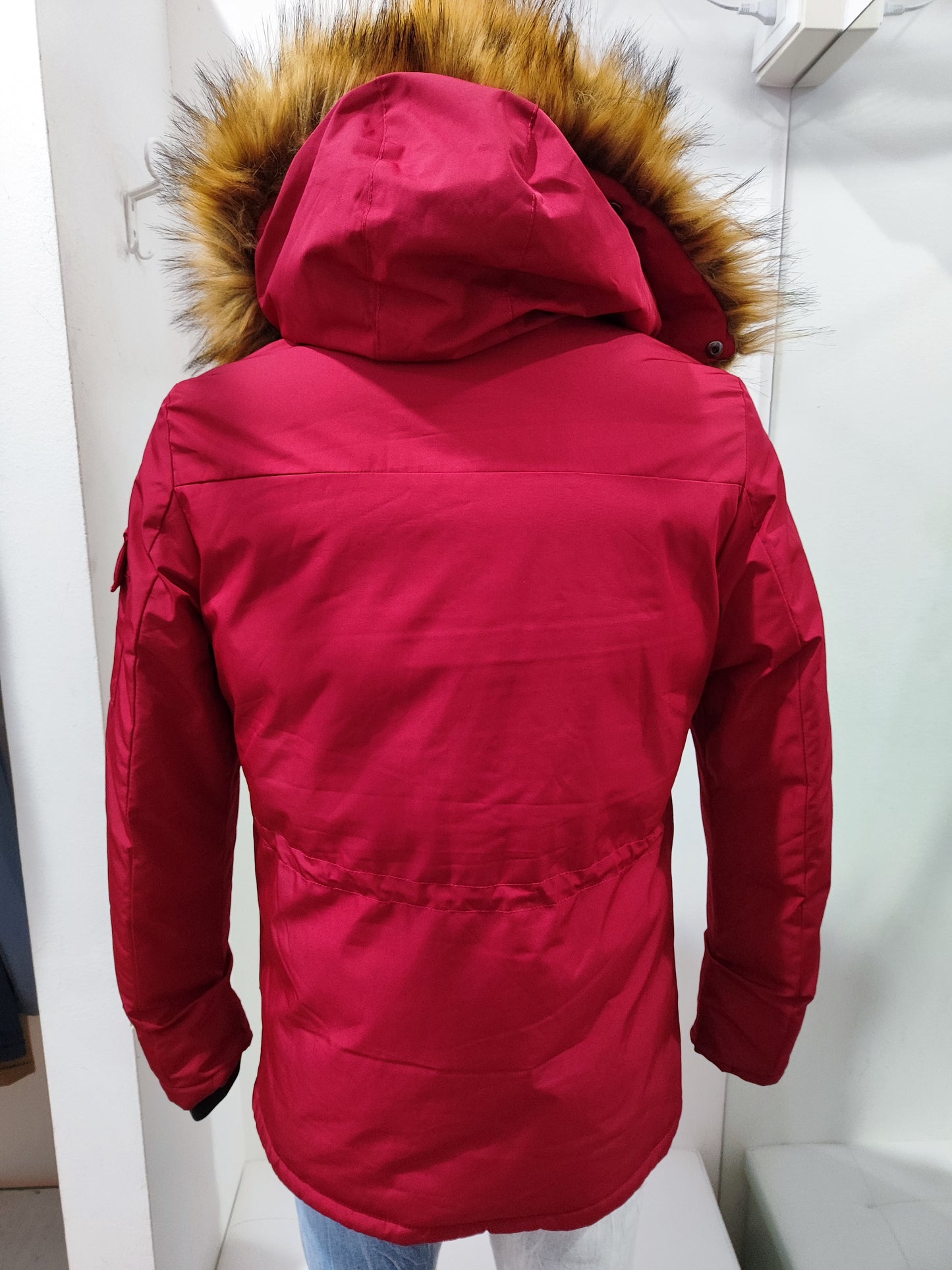 Giaccone Invernale Uomo con Cappuccio – Rosso / Blu