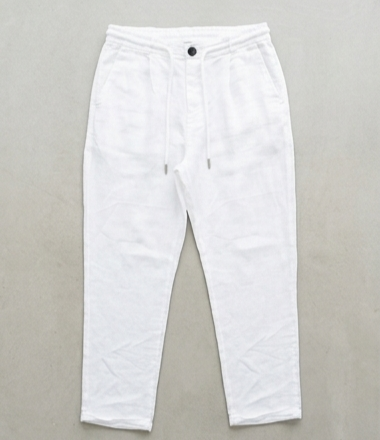 "Pantalone uomo lino bianco con coulisse Made in Italy