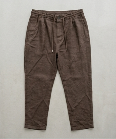 Pantalone_uomo_lino_marrone_con_coulisse_Made_in_Italy