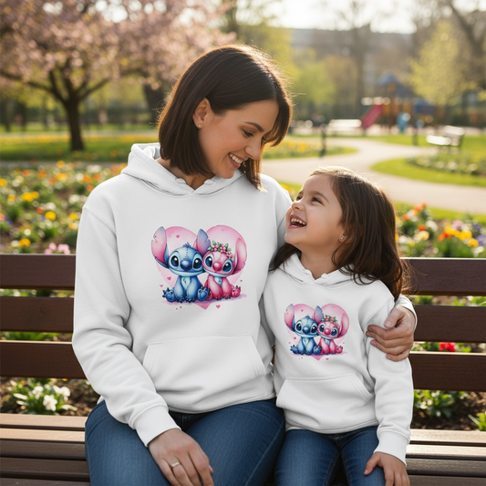 Felpa con Cappuccio Stitch – Bambini e Adulti Made in Italy Disney