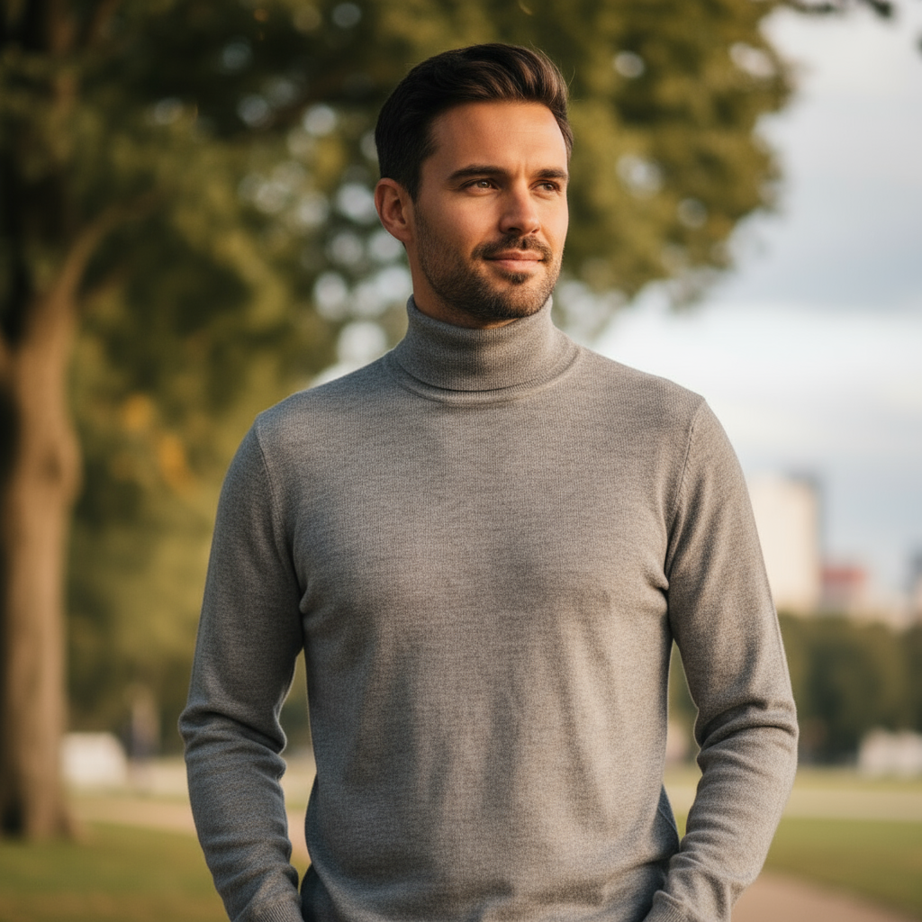 Dolcevita Uomo Grigio – Maglione Invernale Sobrio