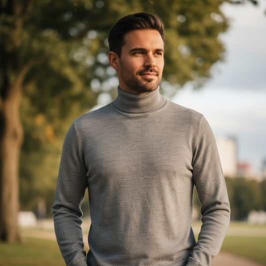 Dolcevita Uomo Grigio – Maglione Invernale Sobrio
