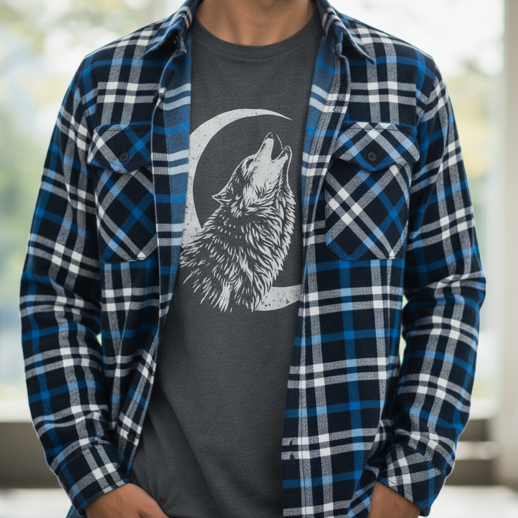 Camicia Uomo Flanella Tartan Navy Blu Bianco – Bread & Buttons