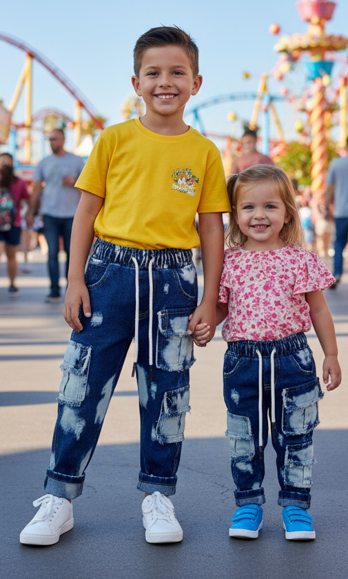 Jeans Cargo Baby Made in Italy – 12-36 Mesi Funzionali