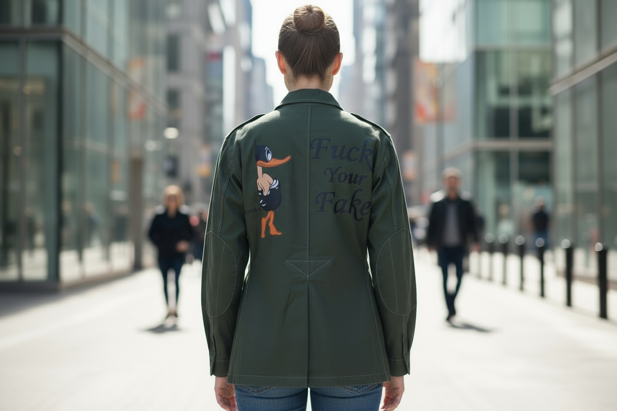 Giacca Militare Vintage Donna – Stampa Pop