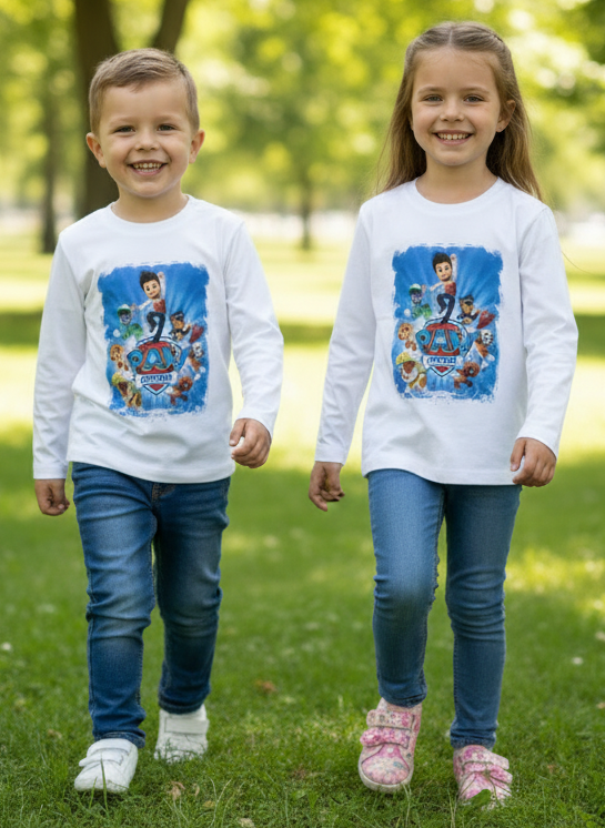 Maglia Bambino Manica Lunga con Stampa Paw Patrol