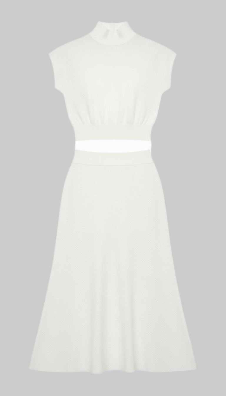 Completo Invernale Donna Maglia Gonna Made in Italy – Verde Bianco Elegante