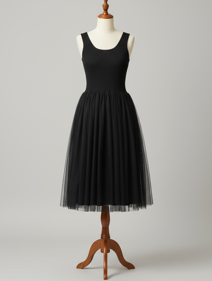 Vestito Tulle Donna Made in Italy – Nero o Bordeaux Elegante Cerimonie