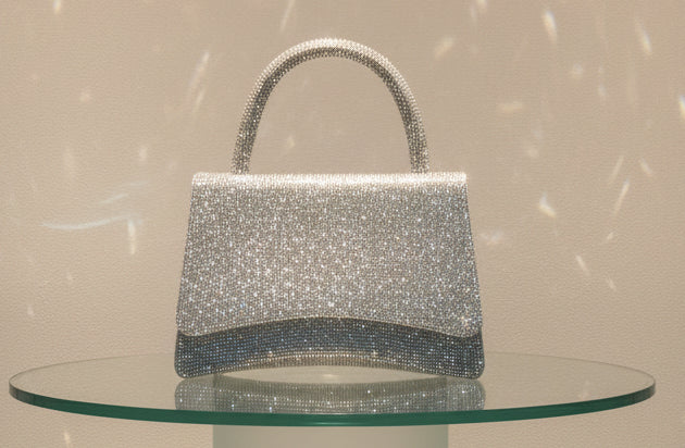Pochette Argento Strass Elegante - Borsetta da Sera Cerimonia