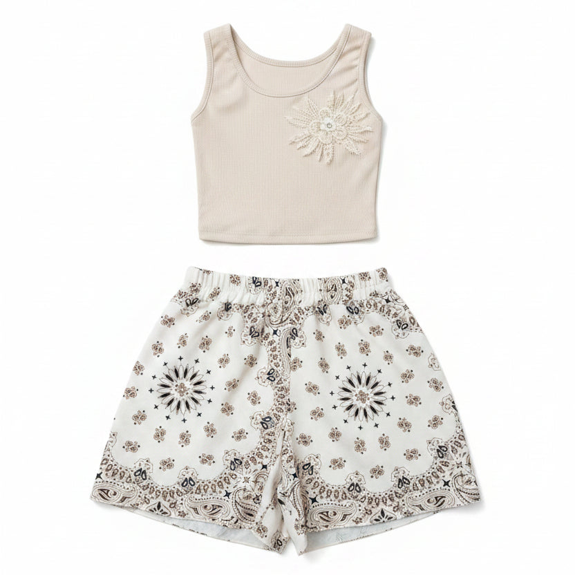 Completo Bambina Pantaloncino e Canottiera – Made in Italy | 4-12 Anni