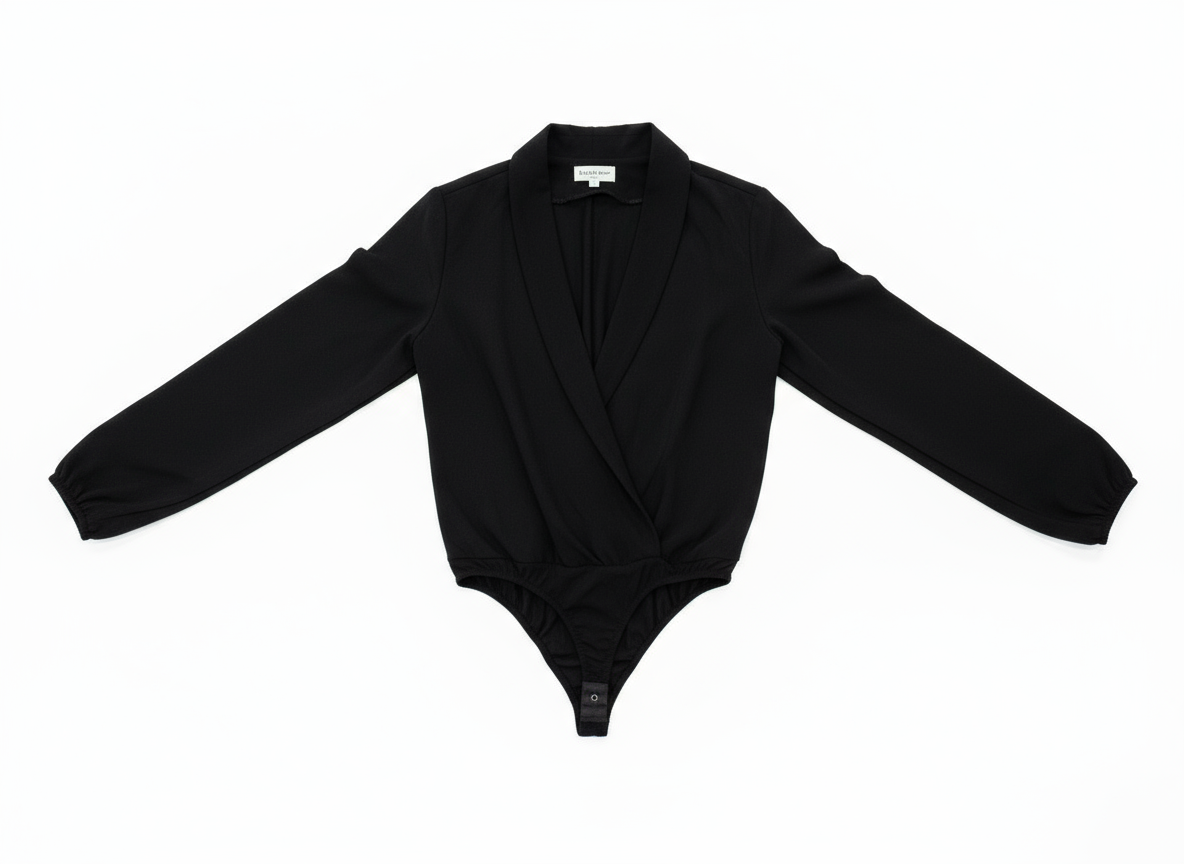 Body Camicetta Donna Elegante Effetto Seta – Taglia Unica Grigio e Nero