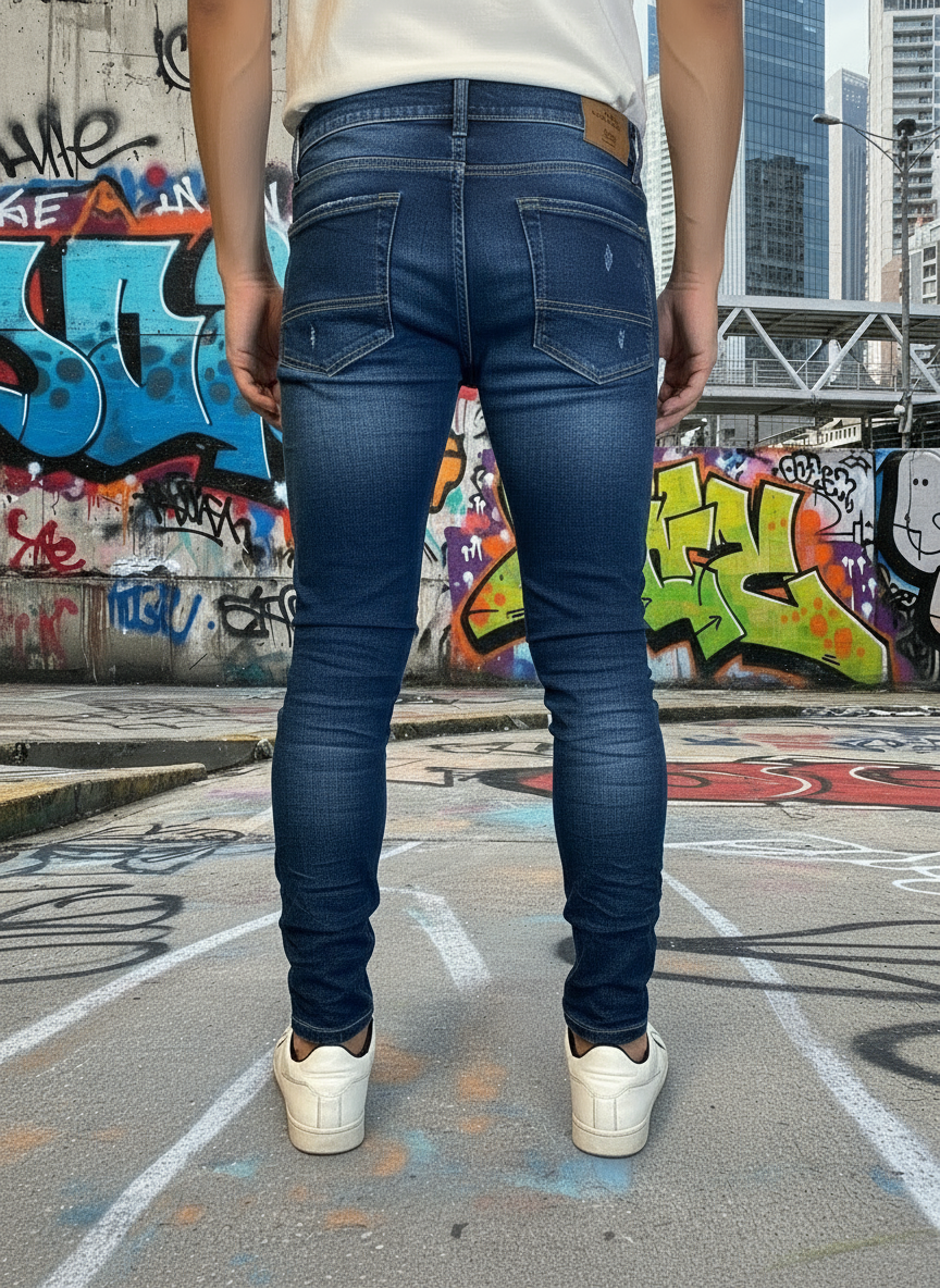 Jeans Uomo Slim Fit Strappato Blu – Denim Urban