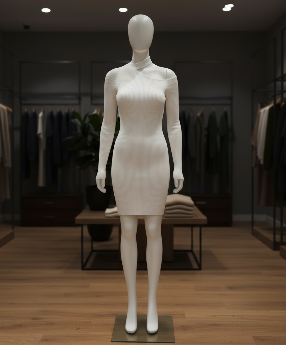 Vestito Donna Elasticizzato Made in Italy – Taglia Unica | Modello al Ginocchio in Bianco, Rosso o Nero