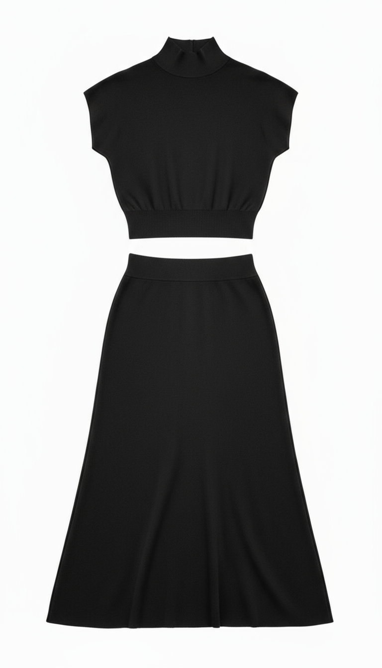 Completo Invernale Donna Maglia Gonna Made in Italy – Verde Bianco Elegante