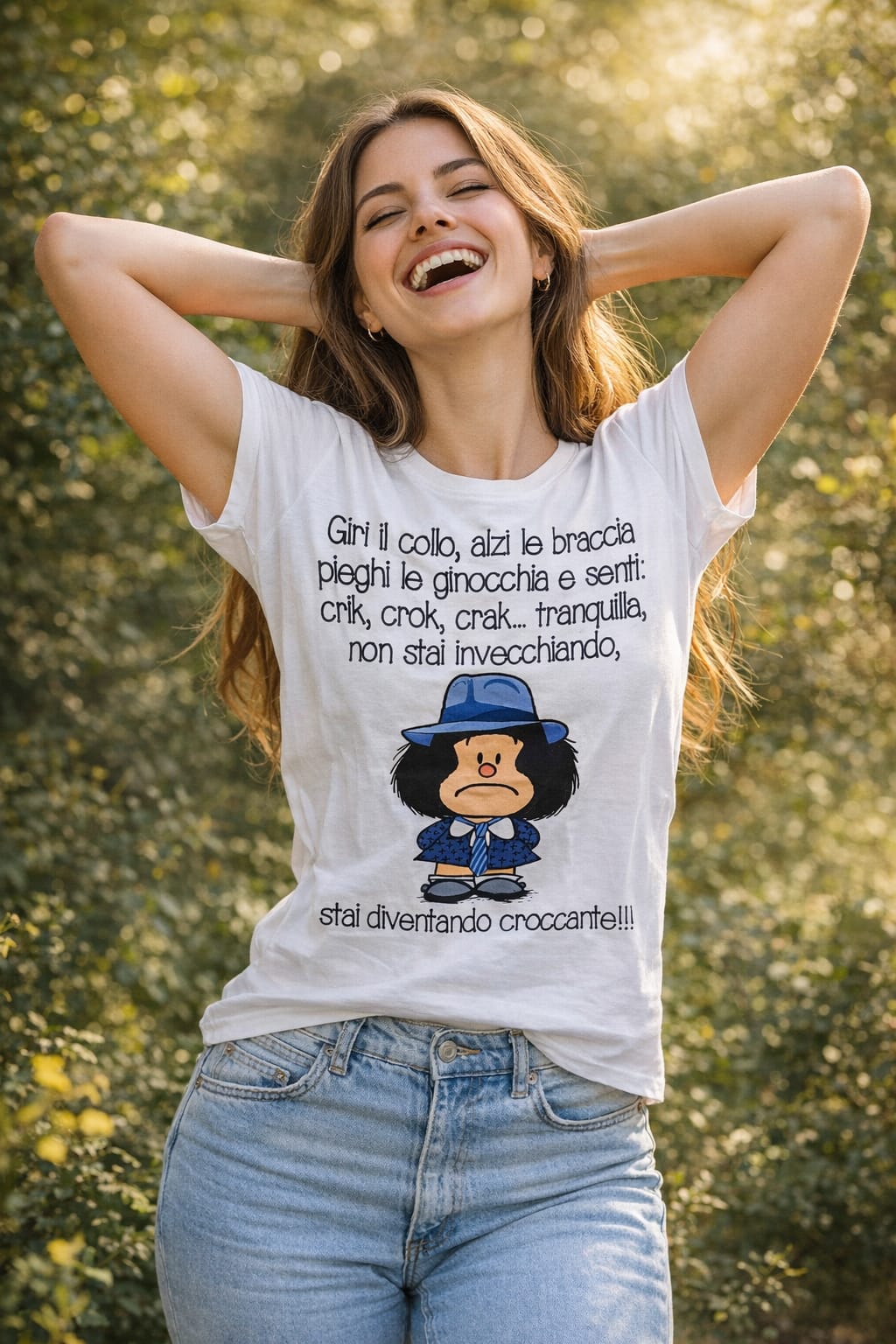 T-shirt Donna Mafalda Stampa Originale Made in Italy