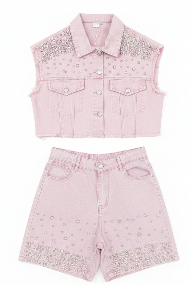Completo Corto in Jeans da Donna – Giacca e Shorts Coordinati Made in Italy