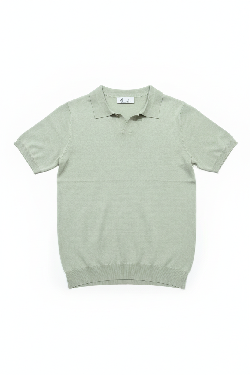 Polo uomo in filo di cotone Beige – vista con maglia – I Narcisi
